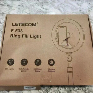 Letscom F-533 Ring Fill Light 10 in Adjustable Brightness for iPhone & Android